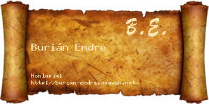 Burián Endre névjegykártya